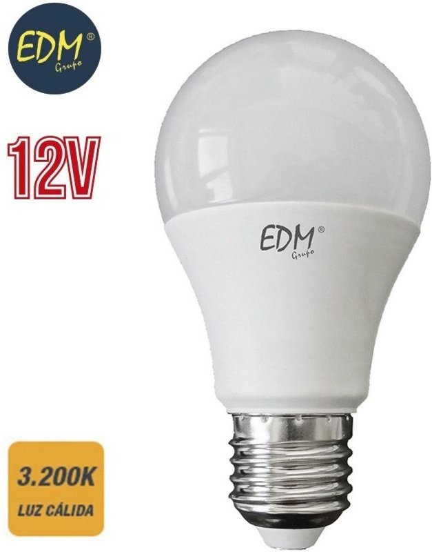 EDM - Standard LED-Glühbirne 12 v ac/dc E27 10 w 1020 lm 3200 k warmes Licht Ø6 x 11 cm
