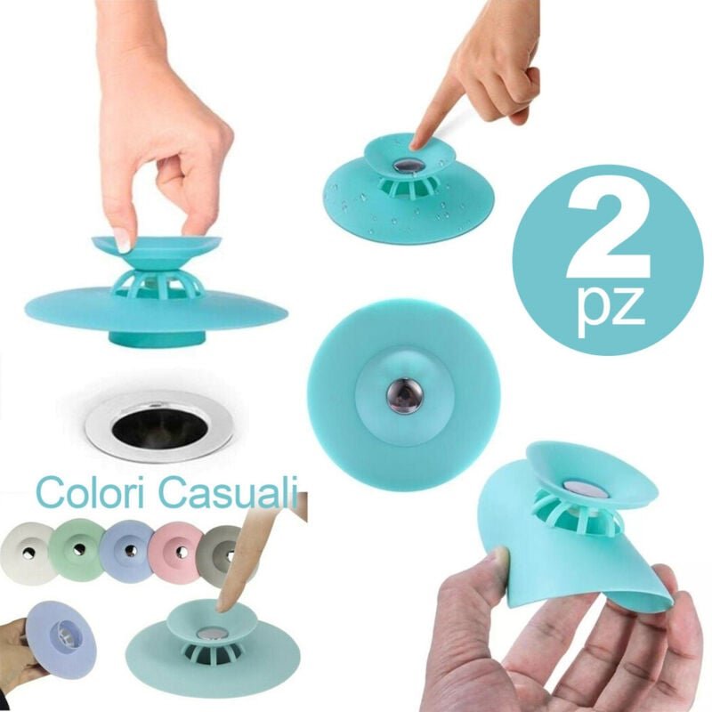 Trade Shop Traesio - Trade Shop - set 2 pop pop in silicone 2IN1 für lavandino rete cattura capellellelli -