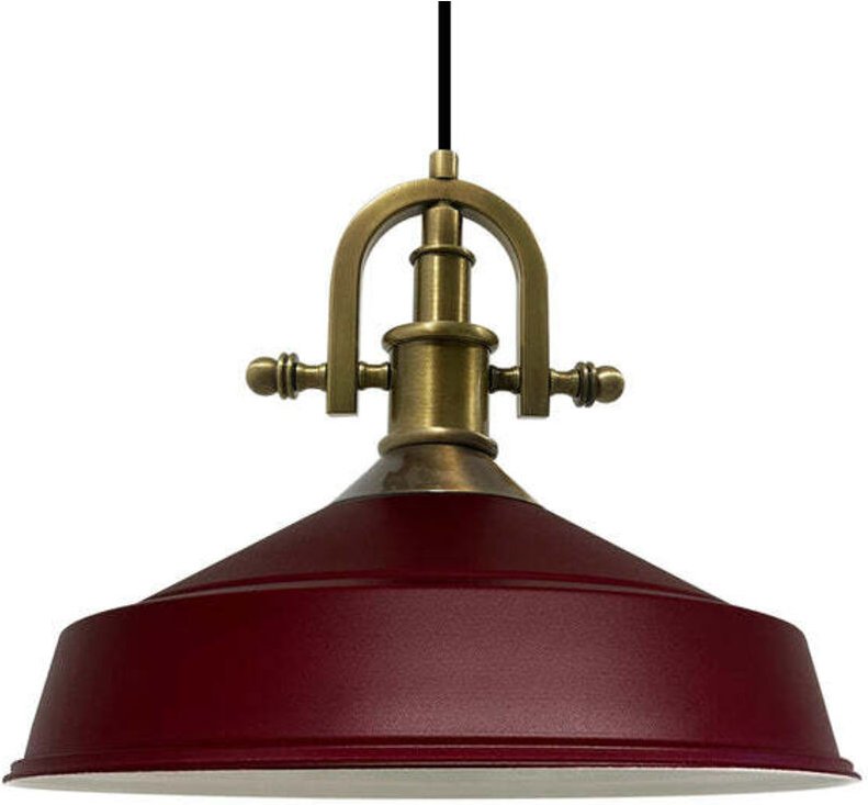 Handbemalte Industrielle Hängeleuchte aus Burgund Metall – Vintage-Kronleuchter E27 Ø41 cm für Wohnzimmer, Schlafzimmer ...