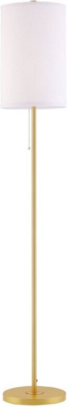 Stehlampe Wohnzimmer Stehleuchte mit Leinen Lampenschirm, Zugkettenschalter, Standleuchte mit Stahlständer, E27 Fassung ...