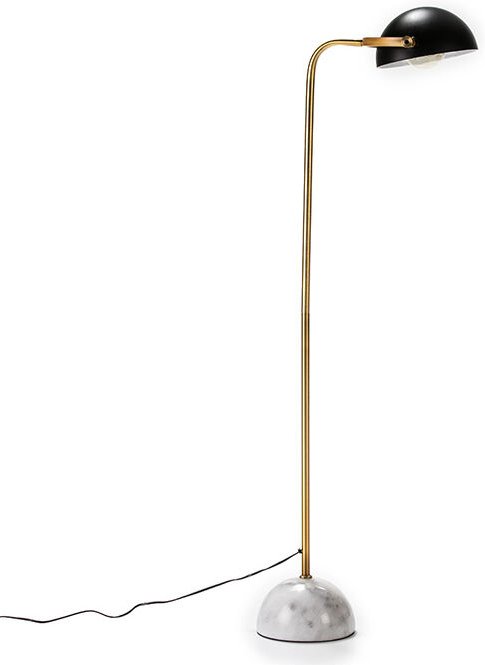 Stehlampe 32X38X145 Weißer Marmor/Goldmetall/Schwarz Ohne Glühbirne