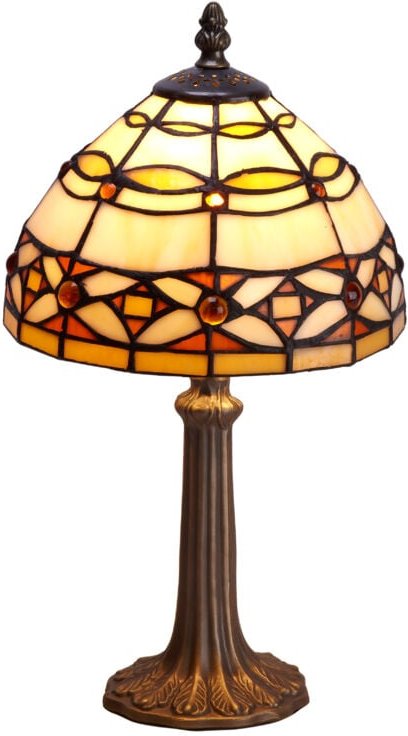 Tischlampe mit Formsockel, Durchmesser 20 cm, Serie Elfenbein