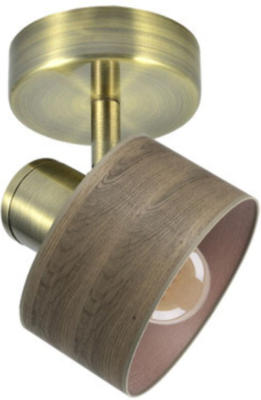 Fabrilamp - Spotlight nando 1xe14 Leder/dunkelbraun 17x12x12 cm orientierbar