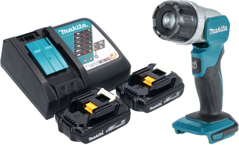 Makita DML 808 RY Akku Handstrahler 14,4 / 18 V 190 lm LED + 2x Akku 1,5 Ah + Ladegerät