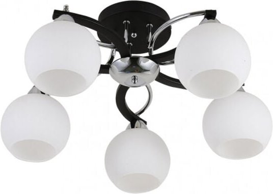 Fabrilamp - akunadecor Schwarze Pissis Deckenleuchte 5-Licht mit weißer Tulpe