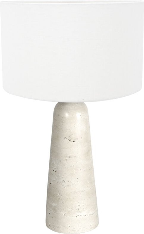 Anne Lighting - tischlampe - Travino - crème weiß - stein textil