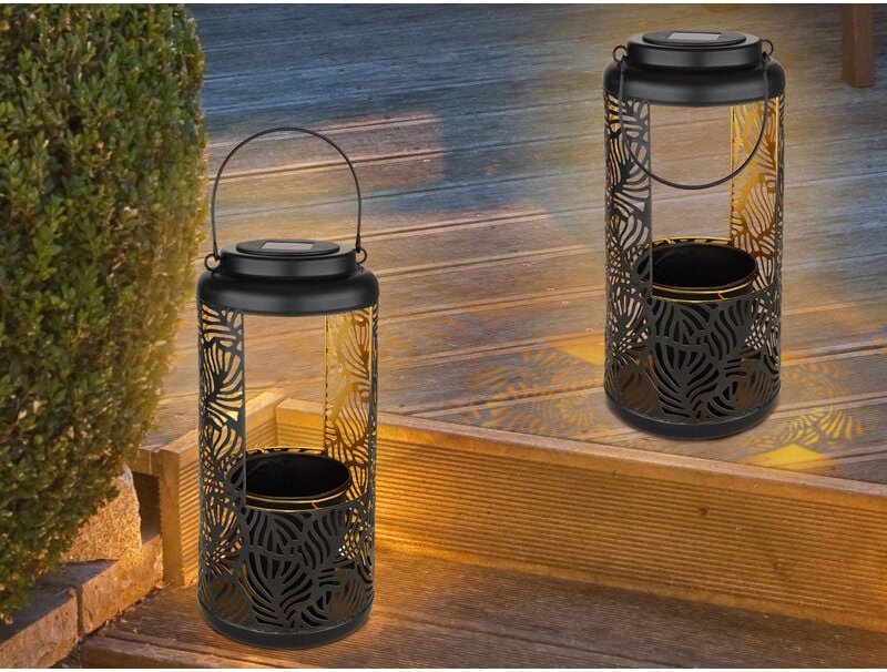 Meinewunschleuchte - Außergewöhnliche Solarlaternen hängend oder stehend mit Blumentopf, Höhe 41cm