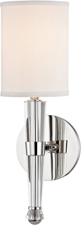 Volta Light Wandleuchte Nickel poliert, Leinen