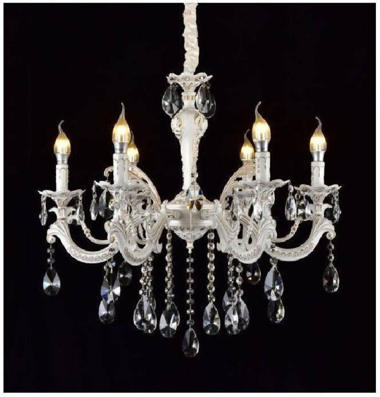 Trade Shop - klassischer deckenleuchter 6 arme E14 anschluss kristall effekt glas A01-6 -