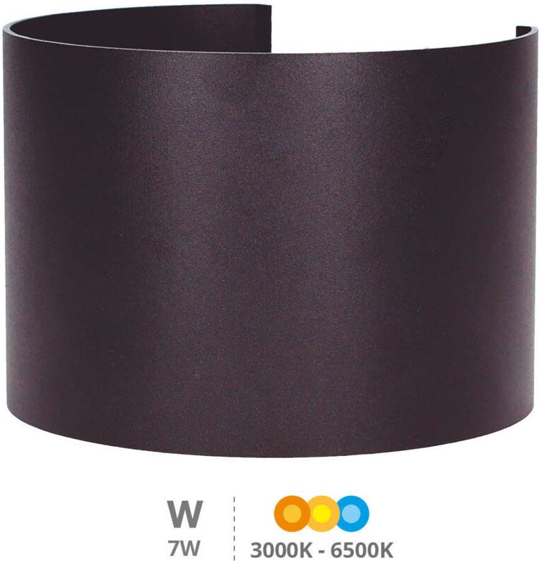 GSC - Sumbe LED-Wandleuchte rund 7W 3000/4000/6000K Anthrazitgrau