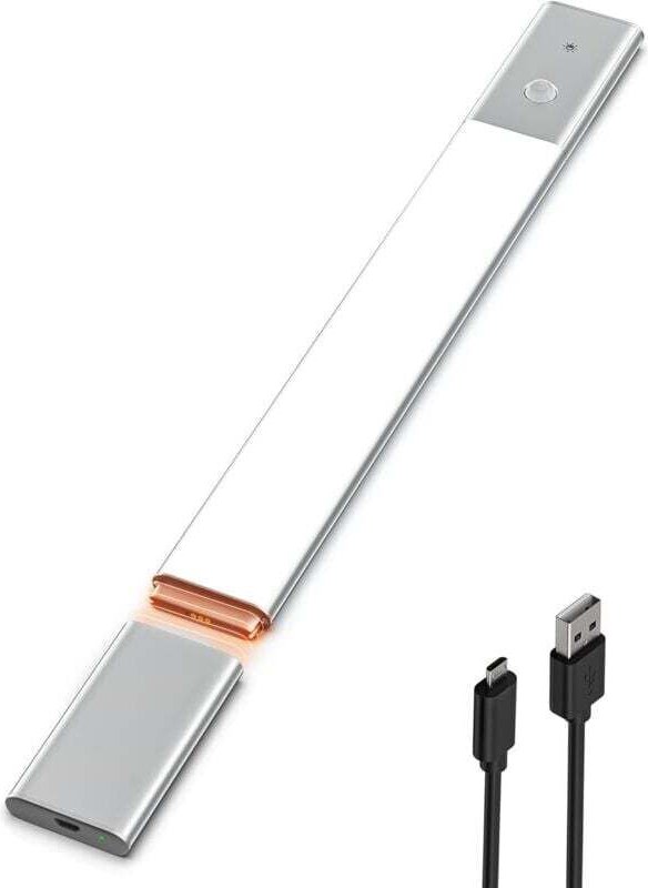 40 cm LED-Schrankleuchte mit Bewegungsmelder, kabellose LED-Küchenleiste, 3500K Schrankleuchte mit