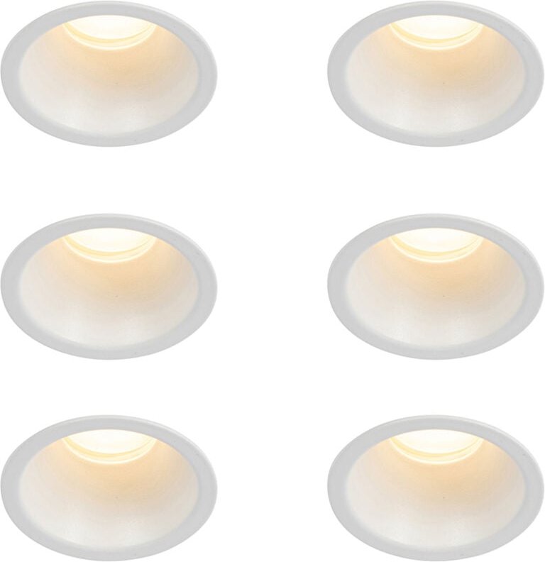 Set mit 6 Einbaustrahlern weiß GU10 35mm IP44 - Dept