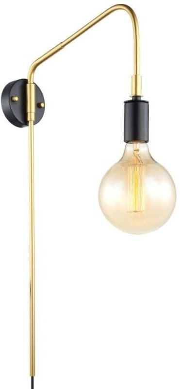 Thumbnail - Malene - Moderne Wandleuchte Schwarz, Gold 1 Licht, E27 - Italux