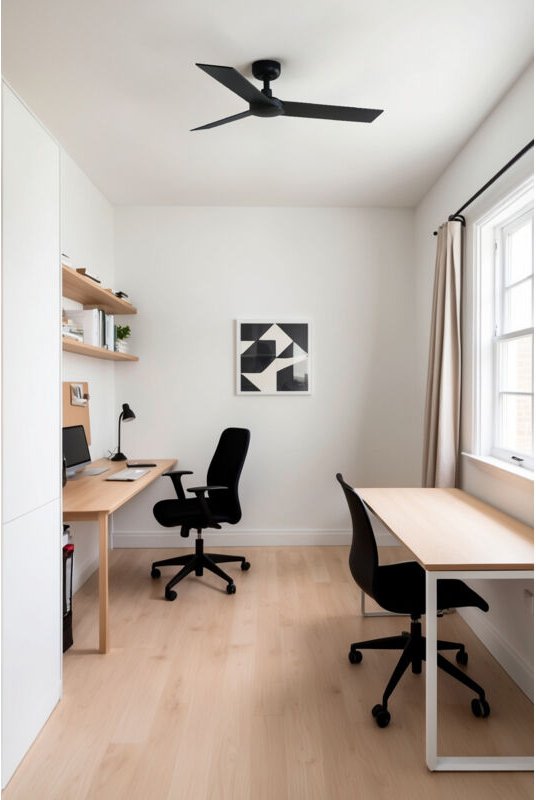 Faro Rudder Kleiner Deckenventilator mit 3 Flügeln, Mattschwarz, Walnuss, Tuya Smart System