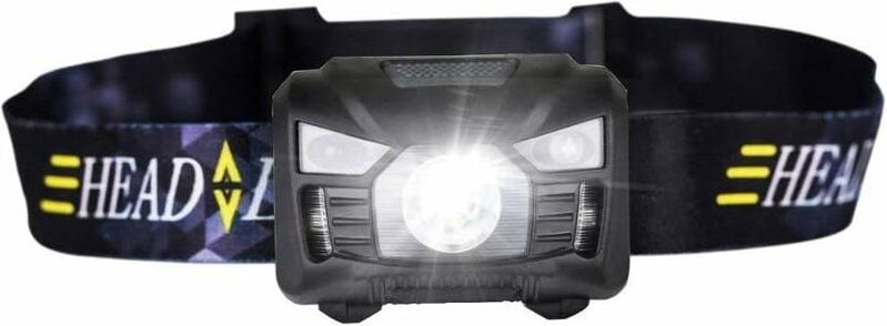 Gotrays - Wiederaufladbare, 5-W-LED-Stirnlampe mit Körperbewegungssensor, Mini-wiederaufladbare Scheinwerfer-Taschenlamp...