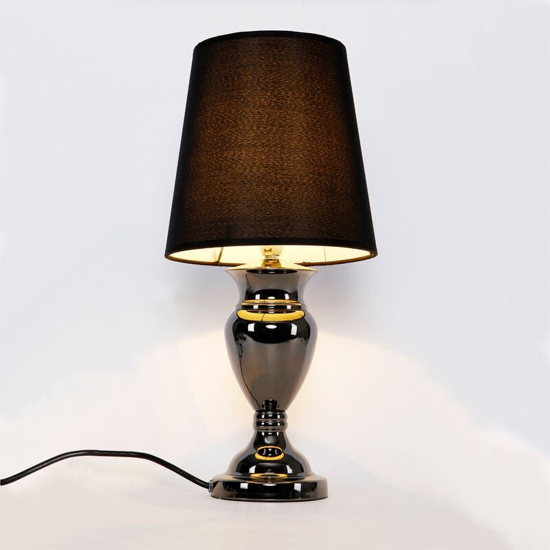 Moderne Tischlampe H:48cm Schwarz Tischleuchte Lampe Leuchte [ Lux.pro