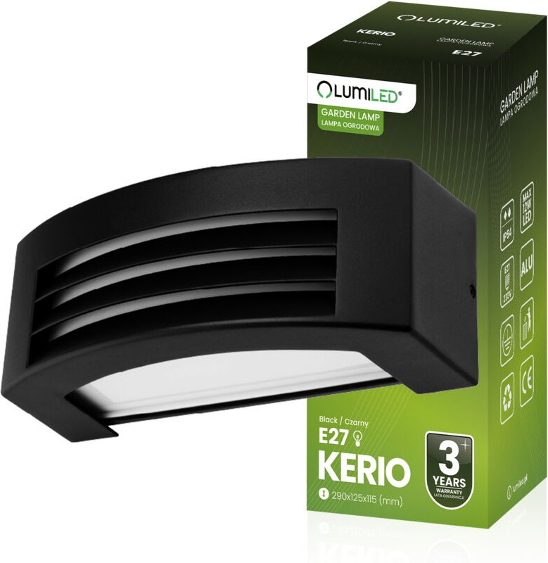 E27 LED-Fassadenwandleuchte für den Außenbereich, Schutzart IP54, KERIO LUMILED