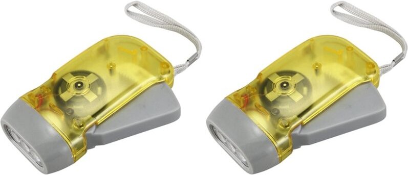 2X 3 LED Dynamo Aufzieh-Taschenlampe Fackel Licht Hand Presse Kurbel Camping