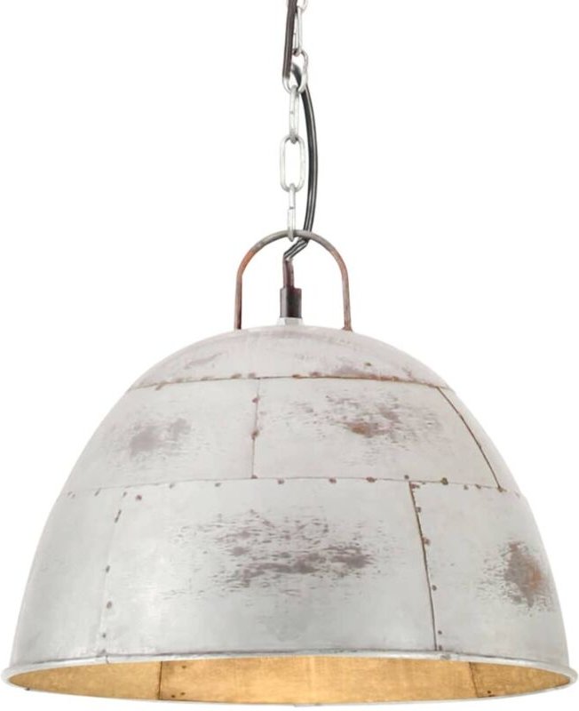 Hängelampe Vintage Industriestil 25 W Silbern Rund 31 cm E27 vidaXL