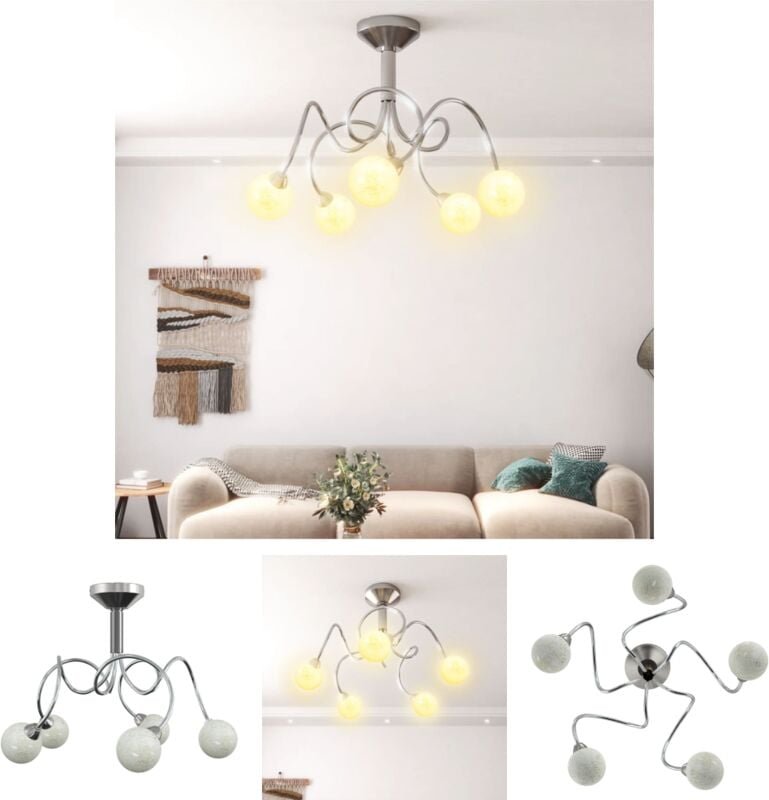 Doc&et² - The Living Store Deckenleuchte mit Runden Glasschirmen für 5 G9 LED-Leuchtmittel - Deckenleuchten - Weiß