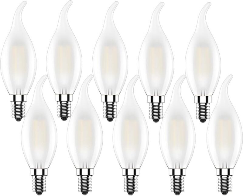 E14 LED-Kerzenlampe, 4 W Flammenlampe, LED-Filament, Warmweiß 2700 K, Edison-Kerzenform-Lampe, 400 lm, nicht dimmbar, ma...