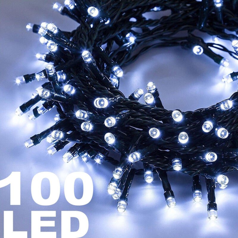 Thumbnail - Trade Shop Traesio - Trade Shop - catena luminosa 100 luci led lights bianca mit kontroller 8 functions -