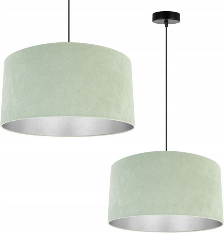 Hängelampe, Deckenleuchter, Chrom, Samtlampenschirm