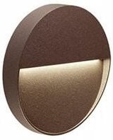 Runde Aluminiumguss-Wandleuchte mit satiniertem Diffusor - 3W LED-Beleuchtung - Warmweißes Licht