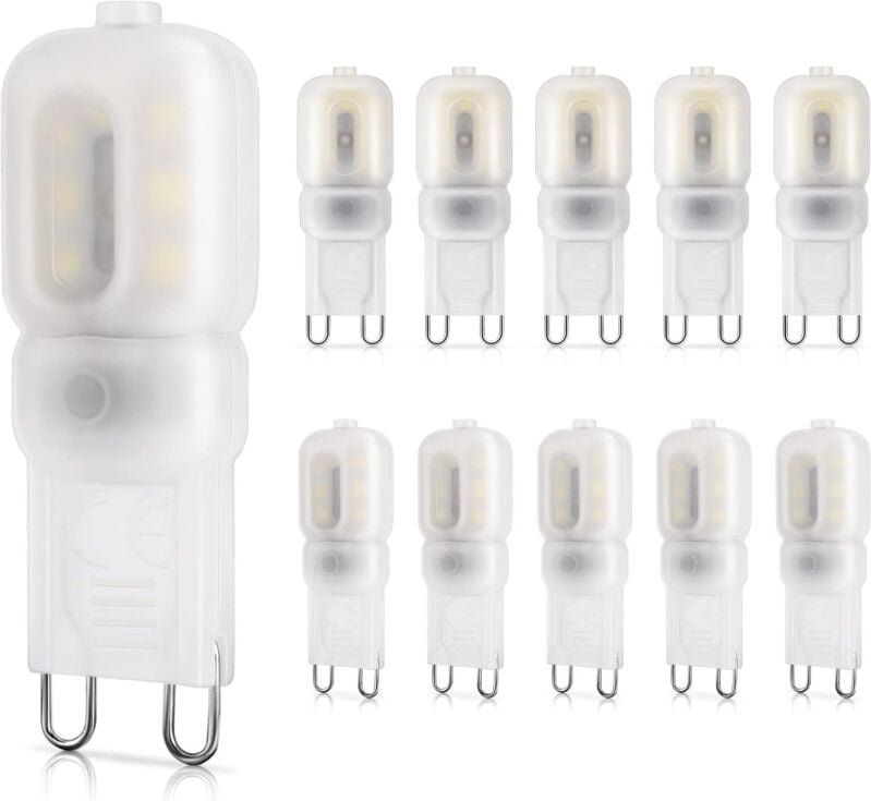 Ersandy - G9 2 w LED-Glühbirne, entspricht 20 w Halogen, 260 lm, 6000 k kaltweißes Licht, nicht dimmbar, 220–240 v, Ener...