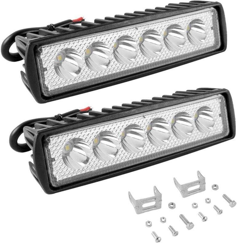 YMYNY 2 Stück 18 W LED-Arbeitsscheinwerfer, 12 V LED-Autoscheinwerfer mit Strahlern, LED-Nebelscheinwerfer für Motorrad,...