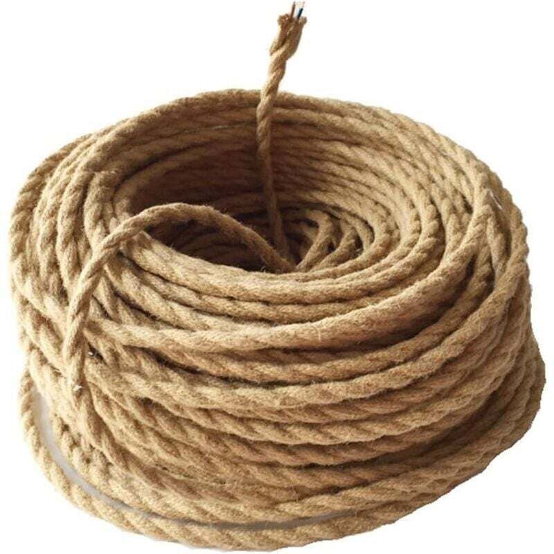 10 m elektrisches Drahtseil, 2 Adern, Vintage-Seil, Beleuchtungskabel, kupferbeschichtet, Retro-geflochtenes Industriese...