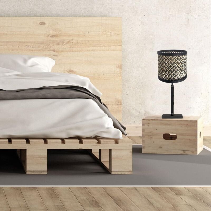 Tischlampe - Stang - schwarz - leinen metall - ø - Steinhauer