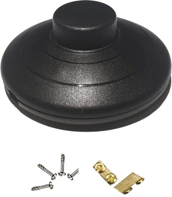 Fußschalter für Lampen – Zwischenschalter mit selbstverriegelndem Druckknopf für 2- oder 3-adrige Kabel – Für Stehlampen...