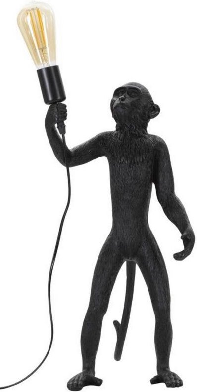 Dmora - Tischlampe Piet, Schreibtischleuchte, Büroleuchte, Arbeitslampe, 26x34 h55 cm, Schwarz