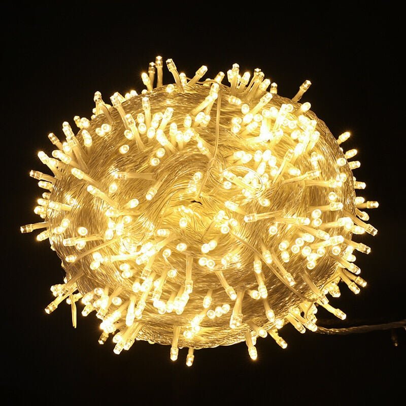 50 m 500 LEDs Weihnachtsbeleuchtung für drinnen und draußen, 8 Modi, wasserdichte Lichterkette, transparentes Kabel, für...