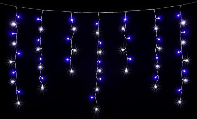 LED-Lichtervorhang LED Lichterkette Eisregen Lichtervorhang Weihnachtsdeko Aussen 8 Modi mit Fernbedienung und Timer, Me...