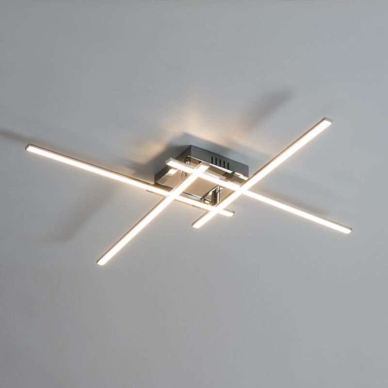 Kosilum - Design-Deckenleuchte led mit 4 verchromten Armen - Yuna