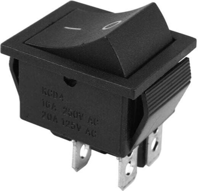 28x21mm AC 250V 16A 4-poliger I/O 2-Positionen DPST-Wippschalter