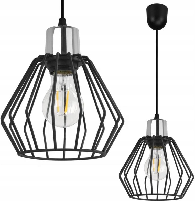 Hängelampe, Deckenleuchter, Drahtschirm, LED