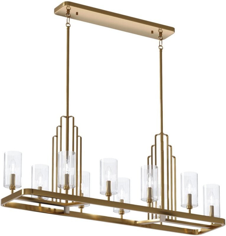 Kichler Kimrose Stab-Pendel-Deckenleuchte aus gebürstetem Naturmessing - Elstead