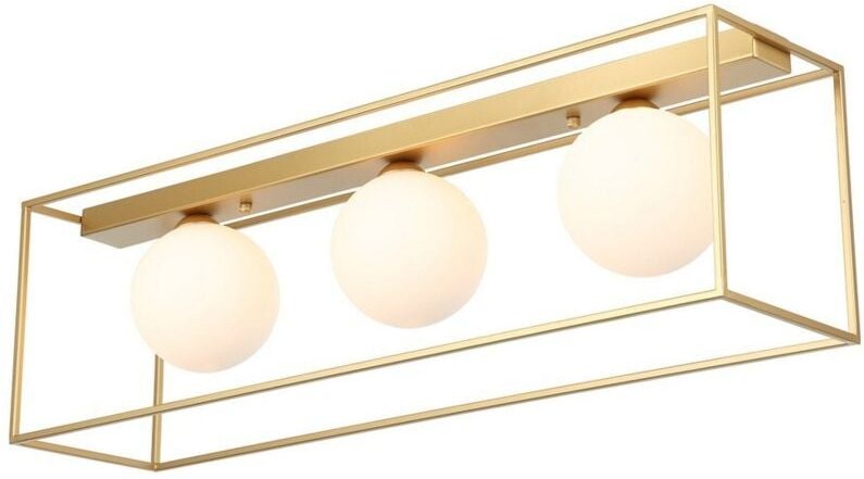 Italux Mediamo - Modern Flush Deckenleuchte Golden 3 Light mit weißem Farbton, G9