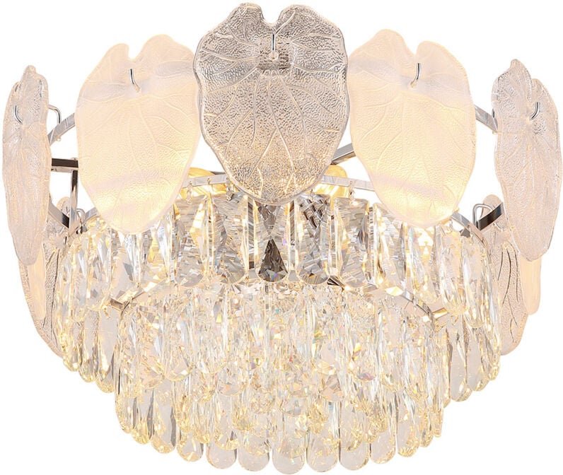Globo - Deckenleuchte Deckenlampe Wohnzimmerleuchte Metall Chrom K5-Kristalle 8-Flammig
