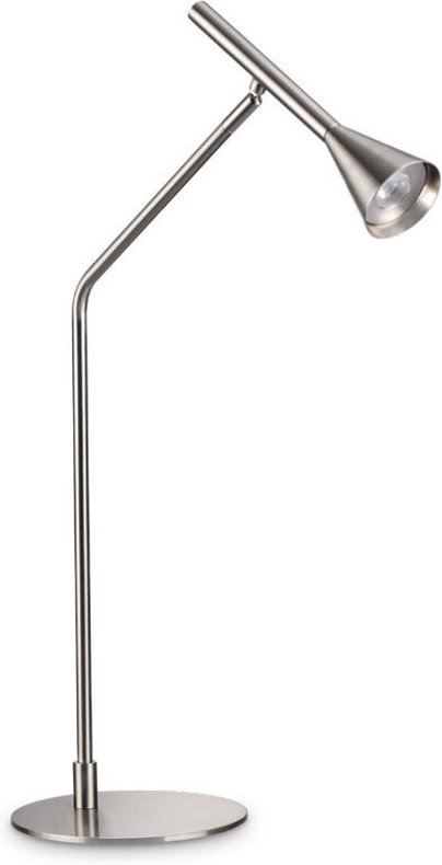 Diesis Dimmbare integrierte LED-Tischlampe Nickel, eingebauter Schalter, 3000K - Ideal Lux