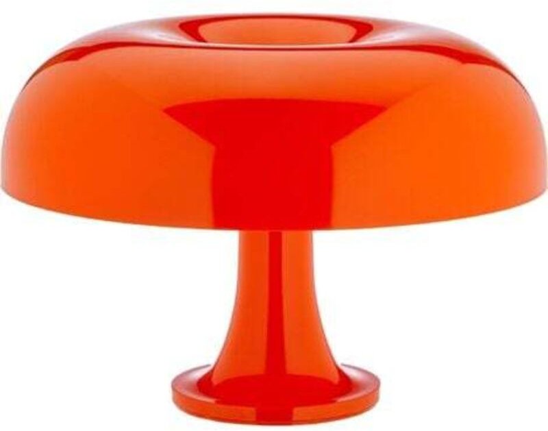 Orange. Tischlampe mit Schirm. Leuchte aus Polycarbonat mit diffuser Lichtabstrahlung. Hergestellt in Italien [Energiekl...