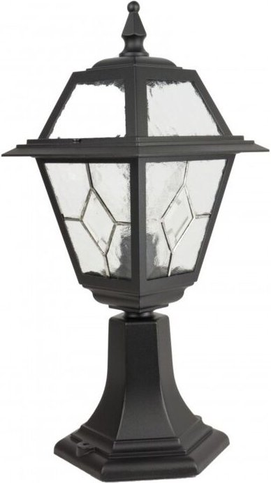 Licht-erlebnisse - Sockelleuchte außen Rustikal IP43 Aluminium Glas wetterfest E27 Wegeleuchte Garten