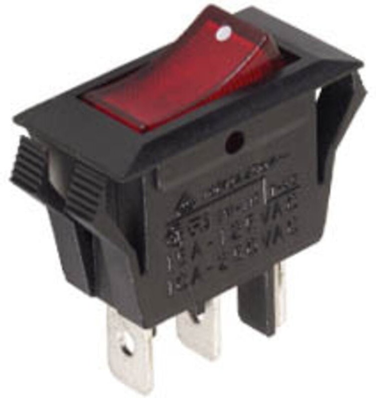 Leistungswippenschalter 10a-250v Spst Ein-Aus - Mit Roter Neonlampe