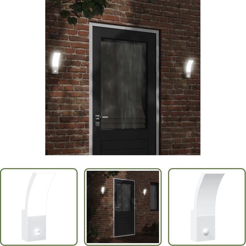 Außenbeleuchtung - LED-Außenwandleuchte mit Sensor Weiß Aludruckguss