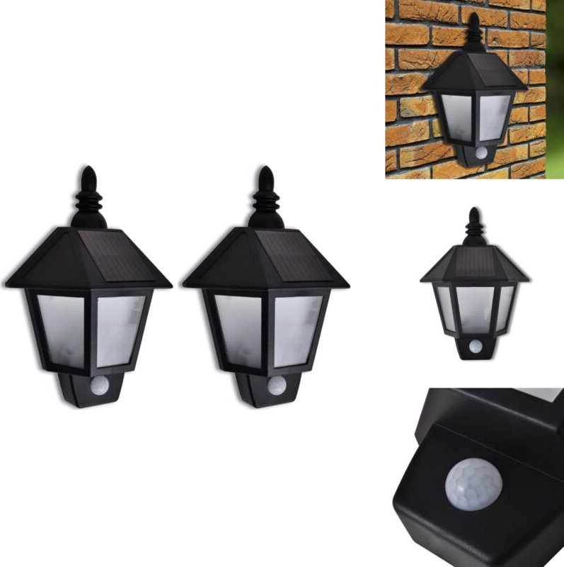 Solar-Wandleuchten mit Bewegungsmelder 2 Stk. - Solarlaterne - Outdoorbeleuchtung - Gartenlampe - Wandleuchte - Bewegung...
