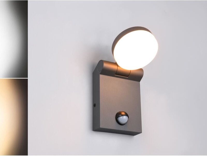 Trio Leuchten - led Außenwandleuchte adour Höhe 19cm, Schwarz mit Bewegungsmelder