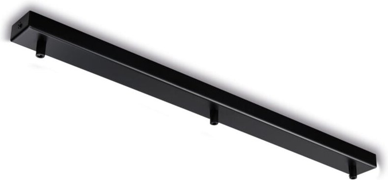 Bonetti Illumina - Rosone rettangolare multicavo in ferro nero con 3 fori H.3 - L.70 x 5